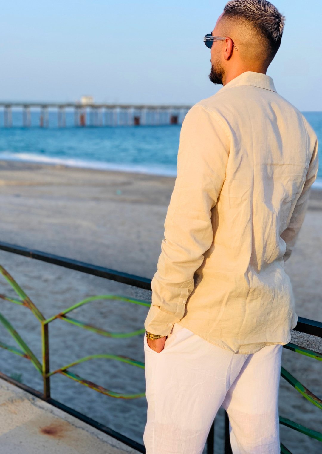 Camicia Beige Puro Lino