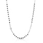 Collana rosario in argento 925% con grani neri