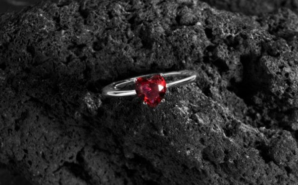 Anello cuore donna in argento 925% regolabile