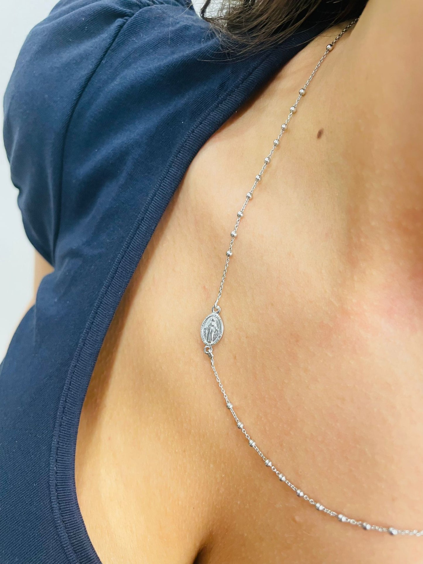 Collana rosario in argento 925 %