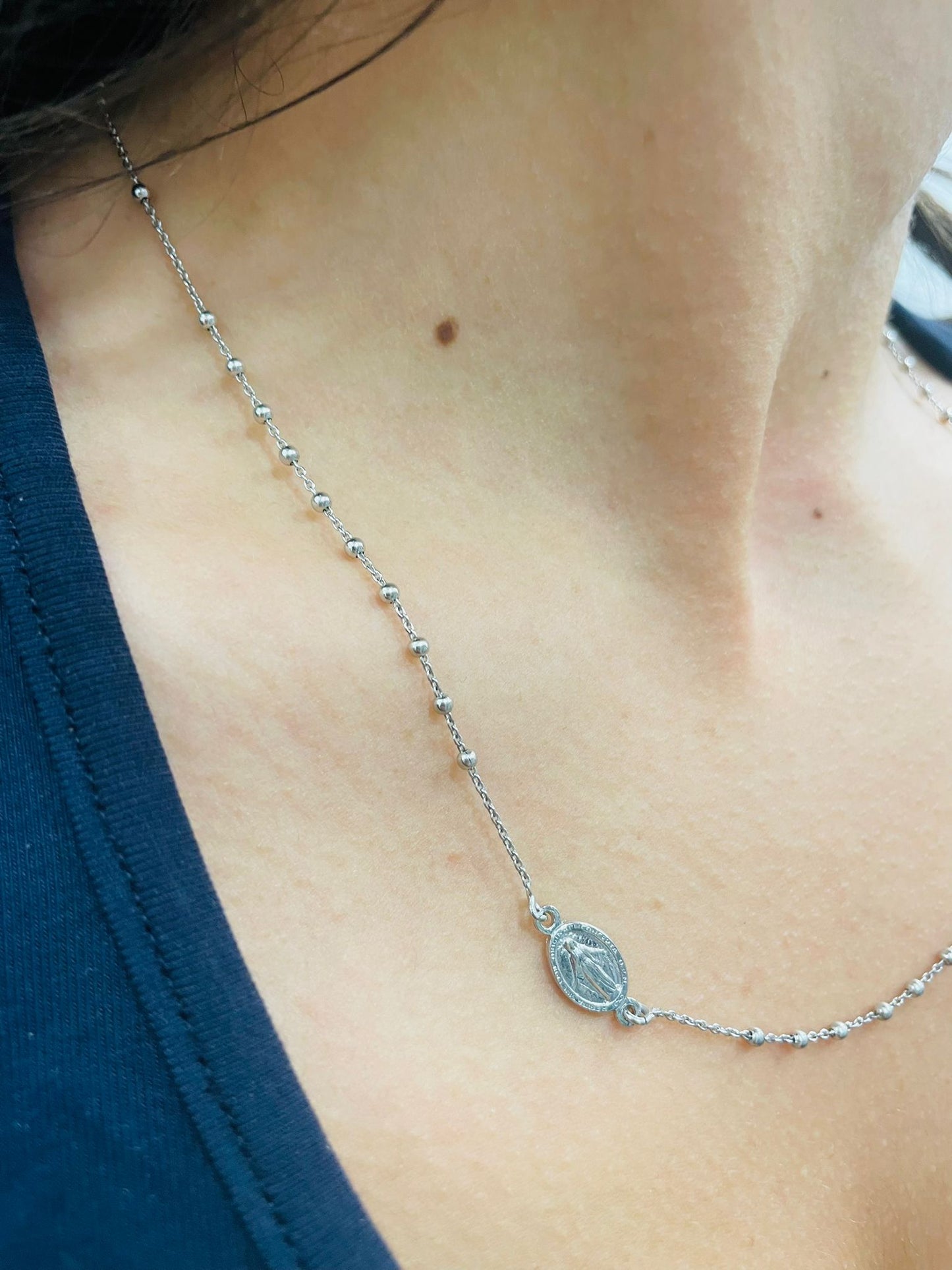 Collana rosario in argento 925 %