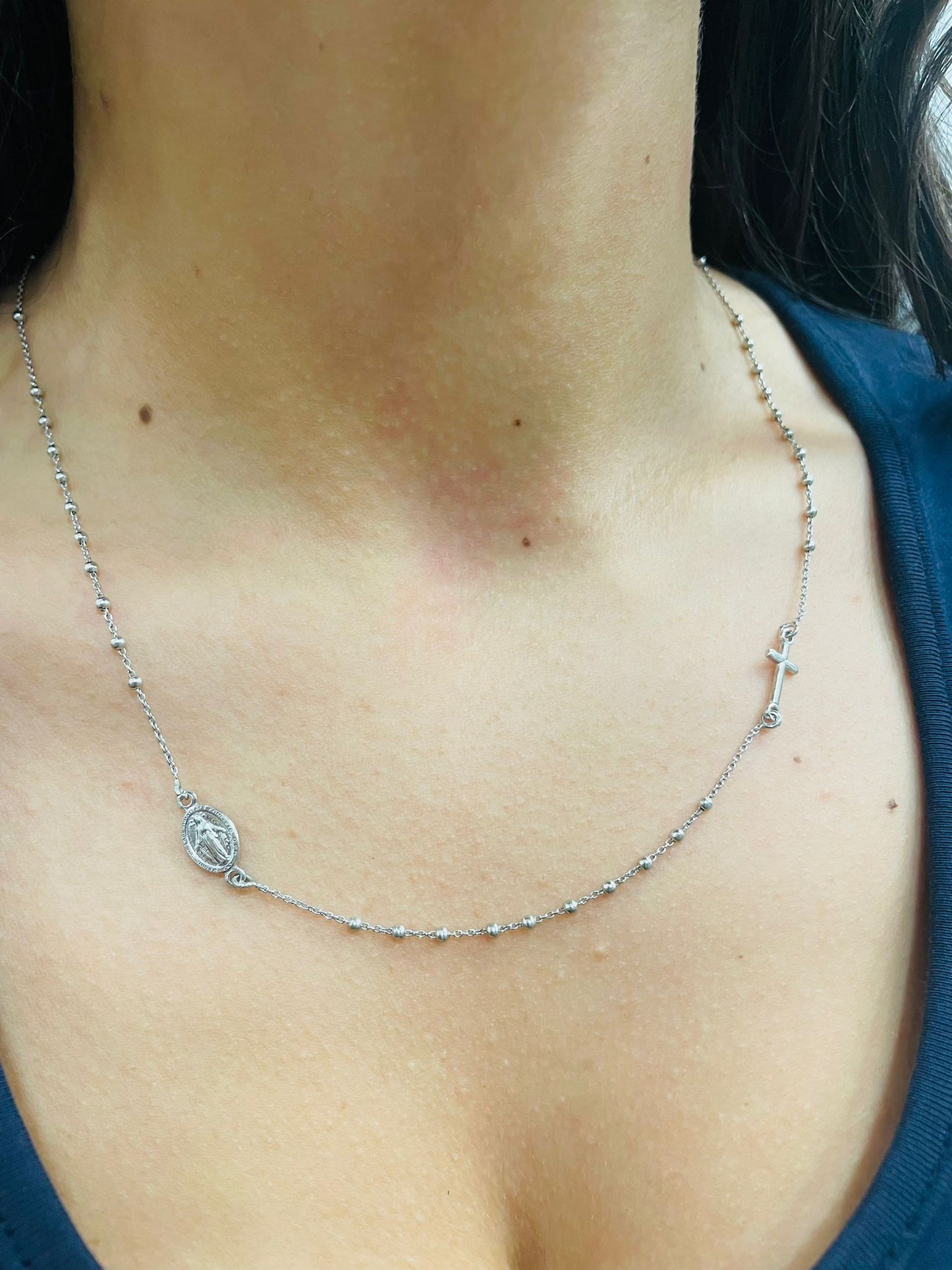 Collana rosario in argento 925 %