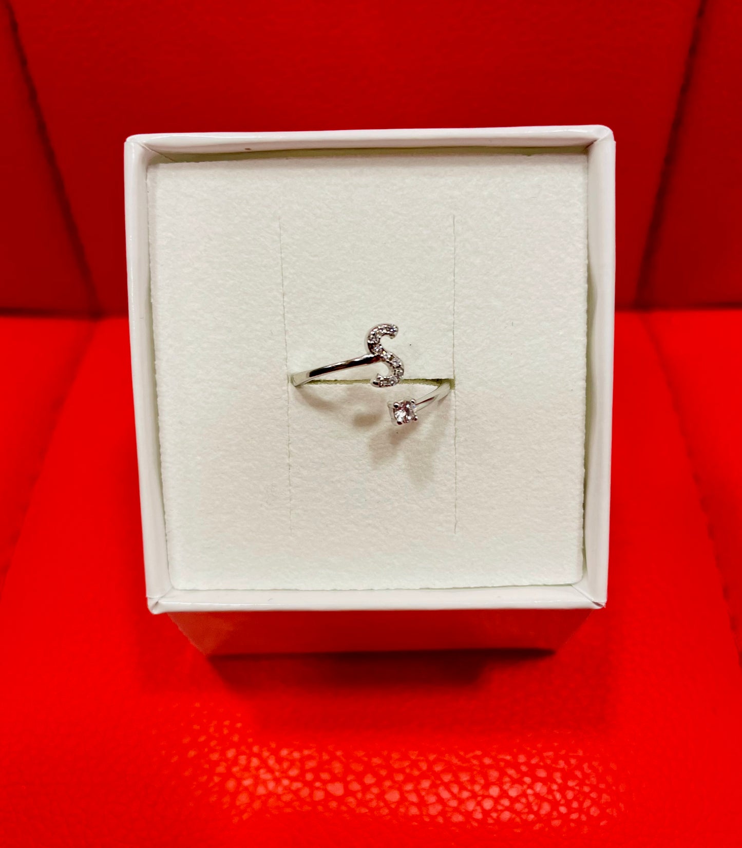 INITIAL SILVER RING