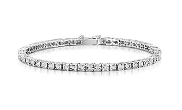 Bracciale tennis con zirconi bianchi in argento 925 %